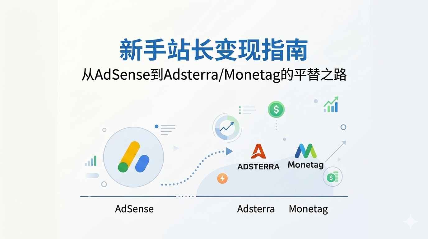 新手站长变现指南：从AdSense到Adsterra/Monetag的平替之路